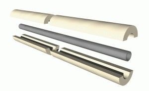 Скорлупа ППУ для трубы диаметром 133 мм толщина скорлупы, мм - 40