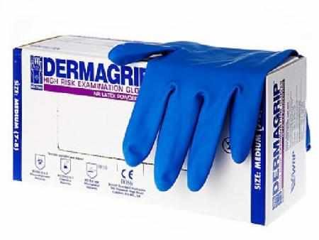 Перчатки DERMAGRIP XL high risk (синие)