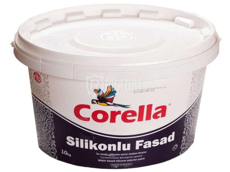 Краска Corella Silikonlu Fasad, фасадная силиконовая 10 кг