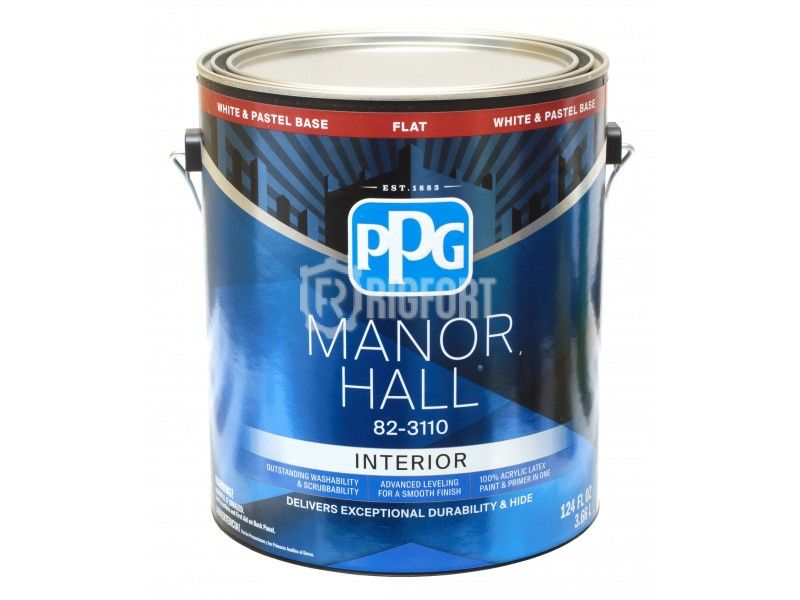 Матовая интерьерная краска PPG Manor Hall, для пастельных оттенков, 100% ак