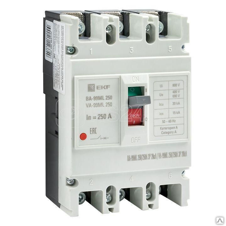 Выключатель автоматический 3п 250/250А 20кА ВА-99МL Basic EKF