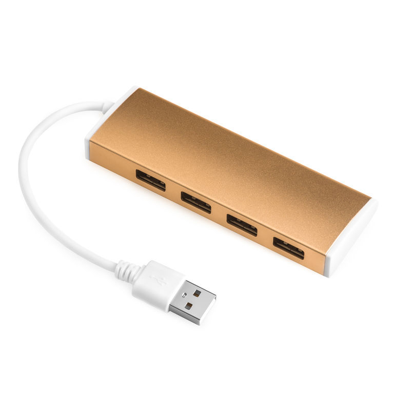 Скоростной разветвитель USB хаб GCR на 4 порта + 1 разъем для питания