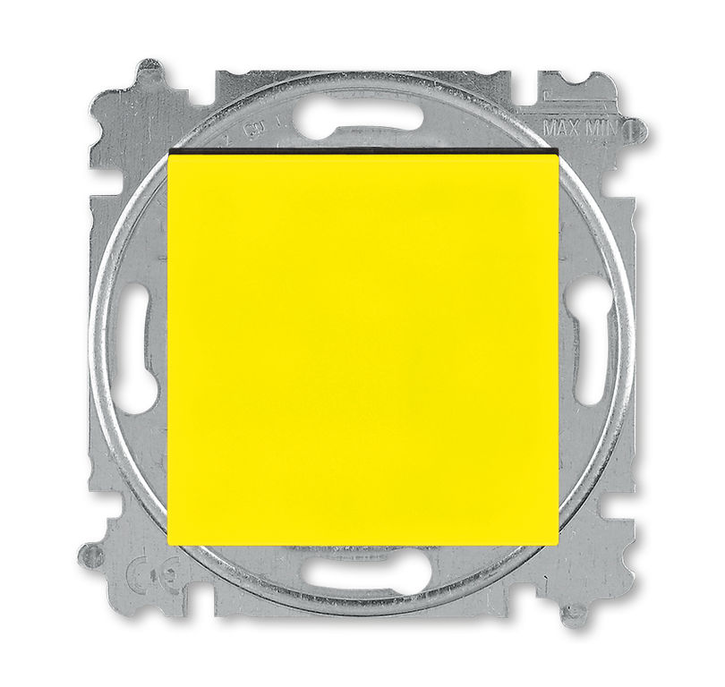 ABB Levit жёлтый / дымчатый чёрный Выключатель 1-клавишный