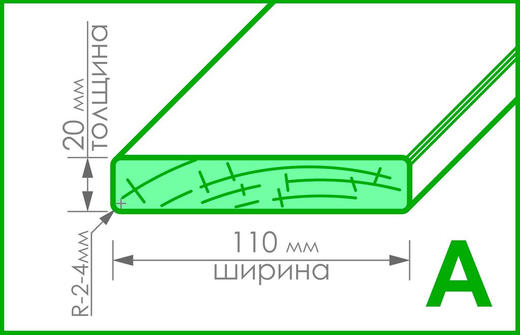 Планкен Лиственница (A) 20x110x2000 Мас