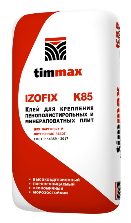 Клей для пенополистирольных и минераловатных плит Timmax Izofix K85