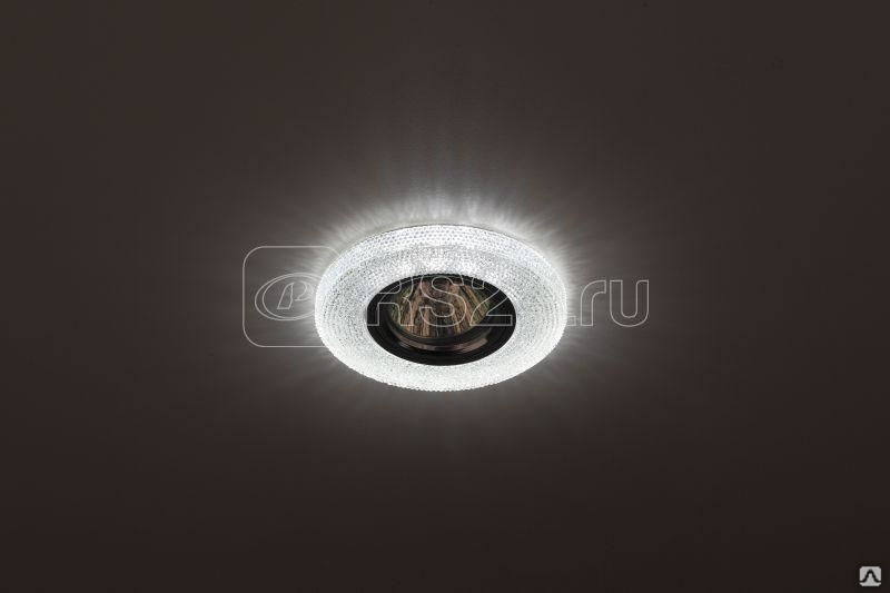 Светильник DK LD1 WH декор со светодиод. подсветкой GU5.3 220В 50Вт прозр.