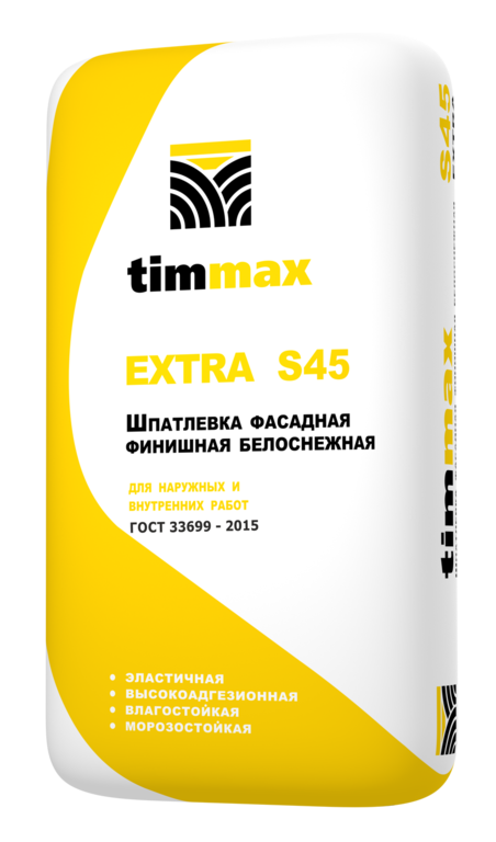 Шпатлевка фасадная белоснежная Timmax Extra S45