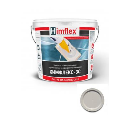 Затирка химически стойкая для швов плитки Himflex-3С С10 светло-серый 5 кг