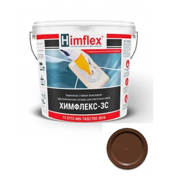 Затирка химически стойкая для швов плитки Himflex-3С С60 коричневый 5 кг