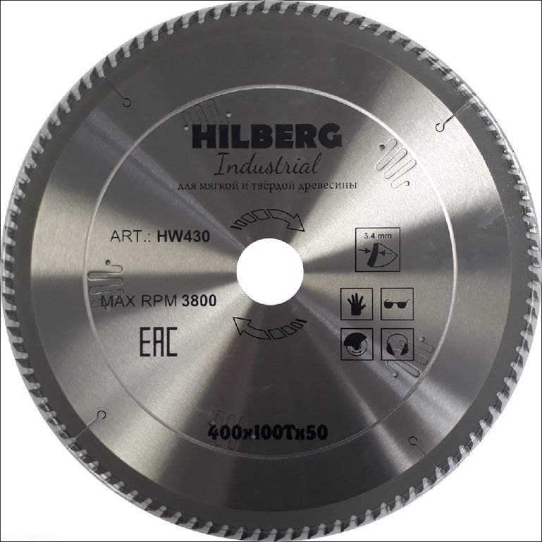 Диск пильный Hilberg Industrial Дерево 400х50х100Т HW430