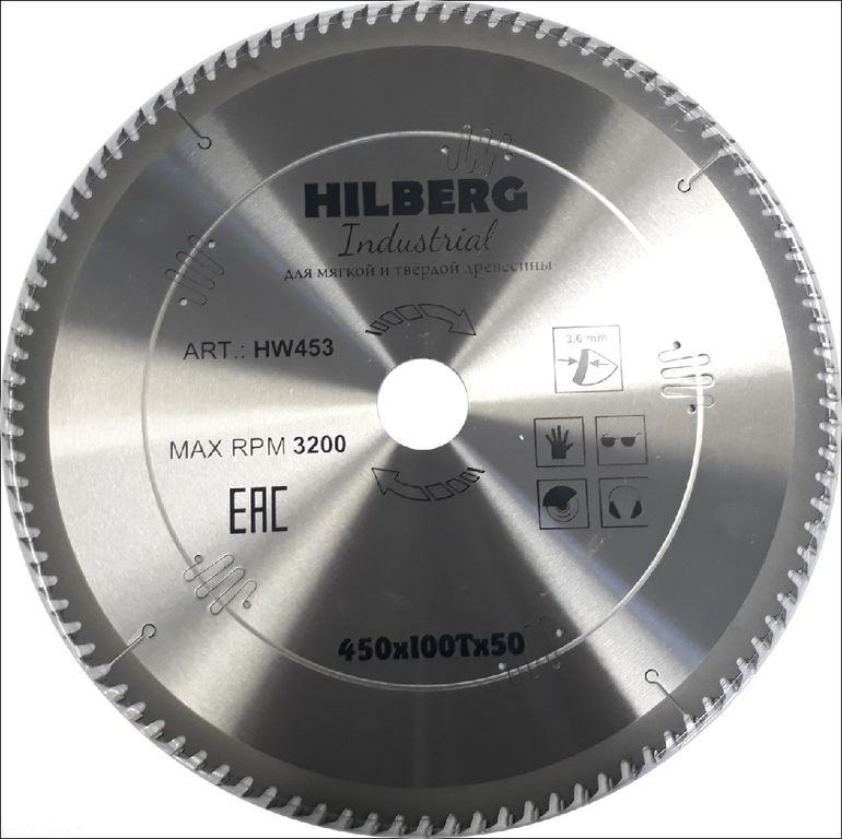 Диск пильный Hilberg Industrial Дерево 450х50х100Т HW453