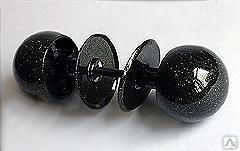 Ручка-кнопка КЭМЗ (КОВРОВ) РК 1 Ш М Черное сверкающее серебро