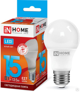 Лампа светодиодная LED-A60-VC 15Вт 230В Е27 4000К 1350Лм IN HOME 