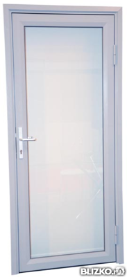 Дверь межкомнатная алюминиевая: одинарный витраж стекло Matelux 4 мм