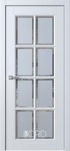 Дверь с покрытием Bella 4 со вставками из стекла бронза с фацетом 