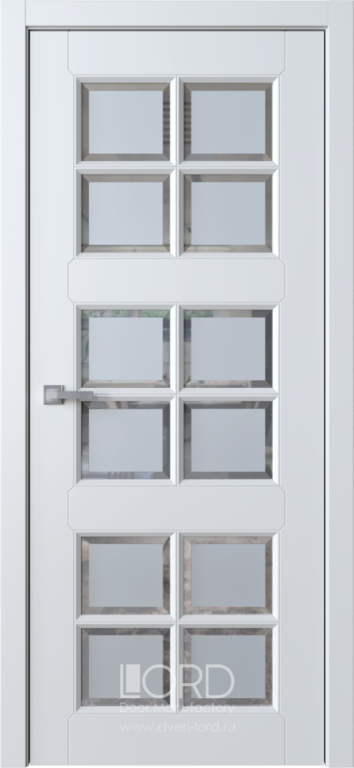 Дверь Bella 14 со вставками из белого стекла с гравировкой