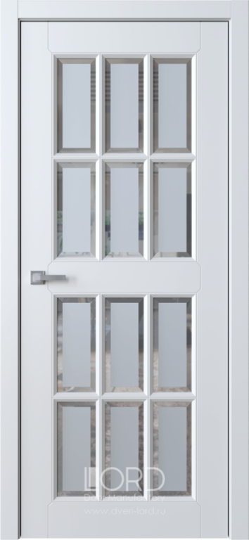 Дверь межкомнатная Bella 24 со вставками из белого стекла
