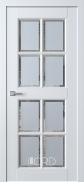 Дверь с покрытием Bella 22 со вставками из стекла с рисунком "Bordo"