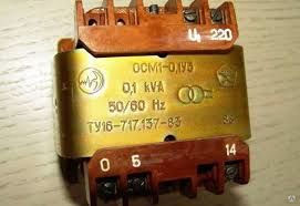 Трансформатор понижающий ОСМ-1-0,1(250/100/30/27)