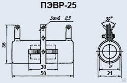 Резистор проволочный регулируемый ПЭВР 25 22 Ом