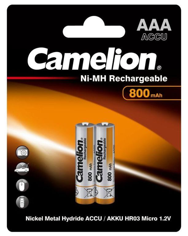 Аккумулятор AAA/R03 NI-MN 800 мА/ч BP-2 (блист.2шт) Camelion 3674