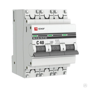 Выключатель автоматический модульный 3п C 40А 4.5кА ВА 47-63 PROxima EKF mcb4763-3-40C-pro 