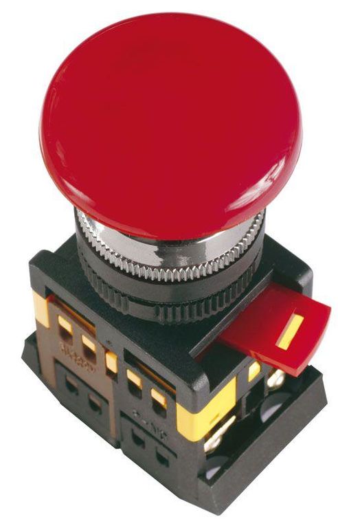 Кнопка "Грибок" AEAL-22 d22 мм 1з+1р 240В с фиксацией красн. IEK BBG60-AEAL-K04