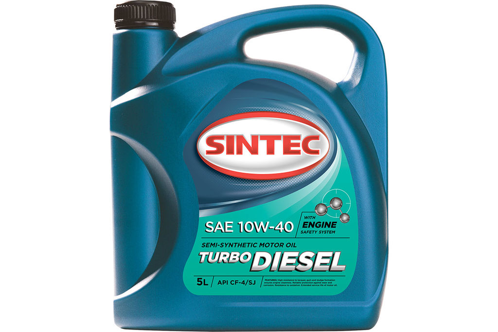 Масло моторное SINTEC Turbo Diesel SAE 10W-40 API CF-4/CF/SJ канистра 5л/Motor oil 5liter can