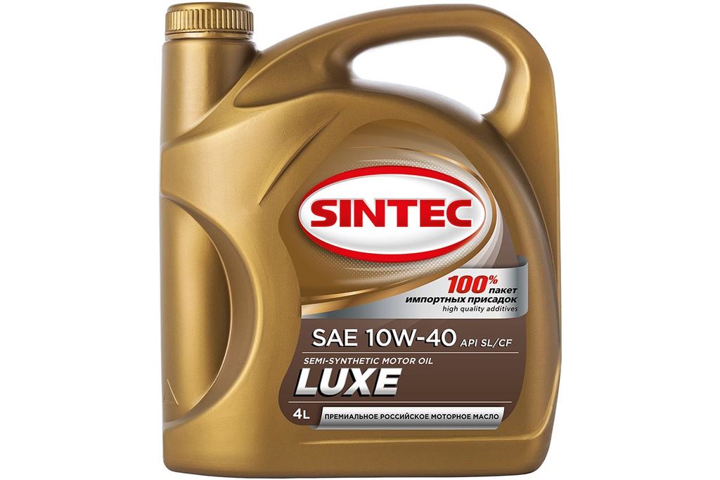 Масло моторное SINTEC Люкс SAE 10W-40 API SL/CF канистра 4л/Motor oil 4l can