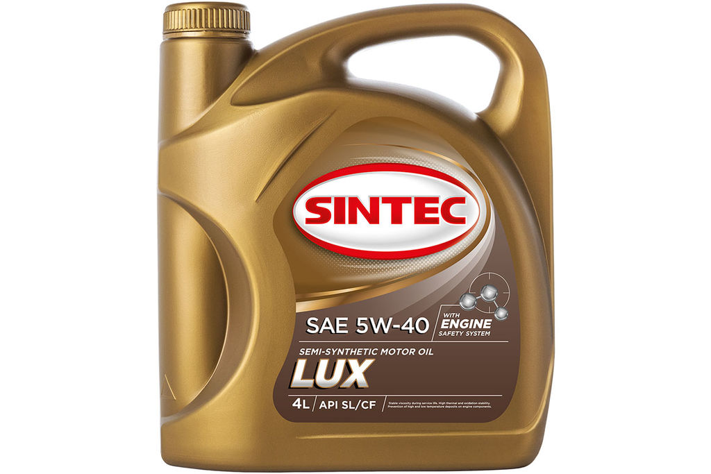 Масло моторное SINTEC Люкс SAE 5W-40 API SL/CF канистра 4л/Motor oil 4l can