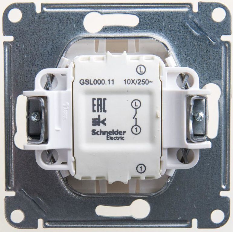Выключатель 1-кл. СП Glossa 10А IP20 (сх. 1) 10AX механизм перламутр. SchE GSL000611 Schneider Electric