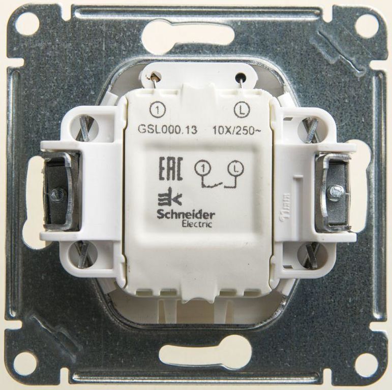 Выключатель 1-кл. СП Glossa 10А IP20 (сх. 1а) 10AX с подсветкой механизм перламутр. SchE GSL000613 Schneider Electric