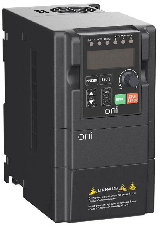 Преобразователь частоты A150 220 В 1ф 0.75 кВт 5А встроенный торм. модуль ONI A150-21-075HT