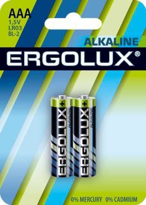 Элемент питания алкалиновый LR03 BL-2 1.5 В Alkaline (блист.2шт) Ergolux 11743