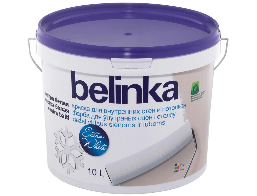 Краска для внутренних стен и потолков Belinka ВД ослепительно белая 10 л