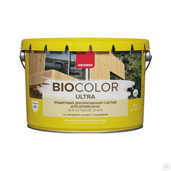 Состав лессирующий усиленный Neomid Bio Color Ultra бесцветный 9 л