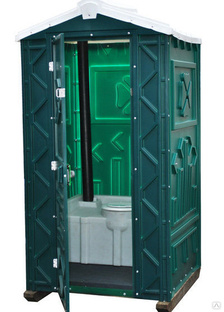 Пластиковый туалет Эконом зелёного цвета #1
