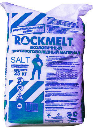 Противогололедный материал "ROCKMELT SALT" (до -15, расход 70г/м2), 20кг