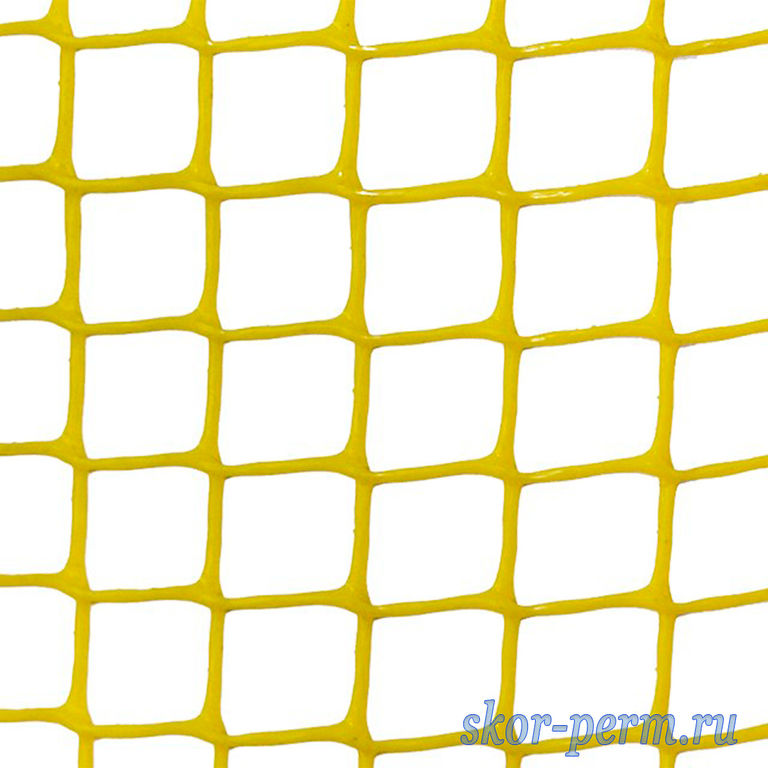 Сетка пластиковая, ячейка 15х15 мм квадрат, 1,0х20 м (20 м2), желтая