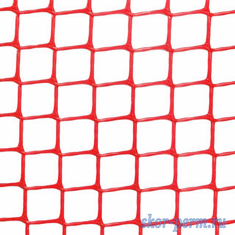 Сетка пластиковая, ячейка 15х15 мм квадрат, 1,0х20 м (20 м2), красная