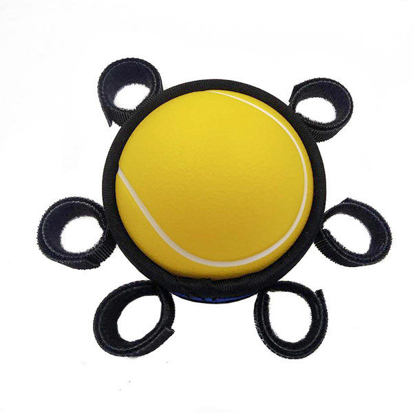E32604 Эспандер мяч 7 см с креплением для пальцев (желтый) (ESH-5-B) ST
