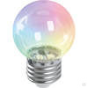 Лампа светодиодная 230V E27 RGB G45, LB-37 прозрачный быстрая смена цвета 