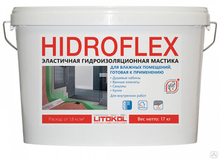 Гидроизоляция готовая эластичная HIDROFLEX (ведро 17 кг) 