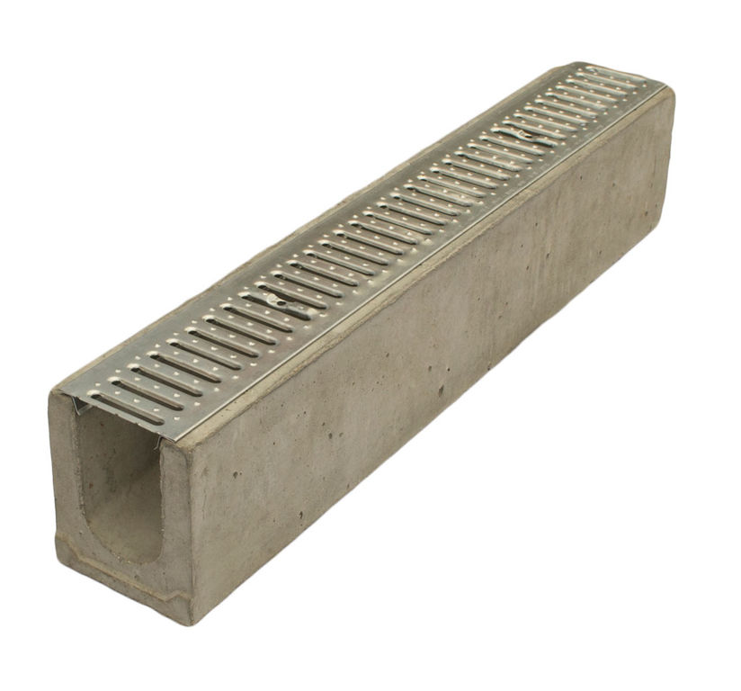 Лотки водоотводные бетонные полимерный серые 1000x140х70