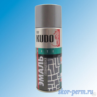 Аэрозоль KUDO эмаль глянцевая серая 520 мл #1