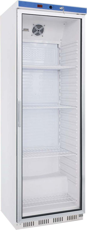 Шкаф холодильный формата 50,2*44 см объемом 350 л со стеклянный дверью, эмалированный Koreco HR400G