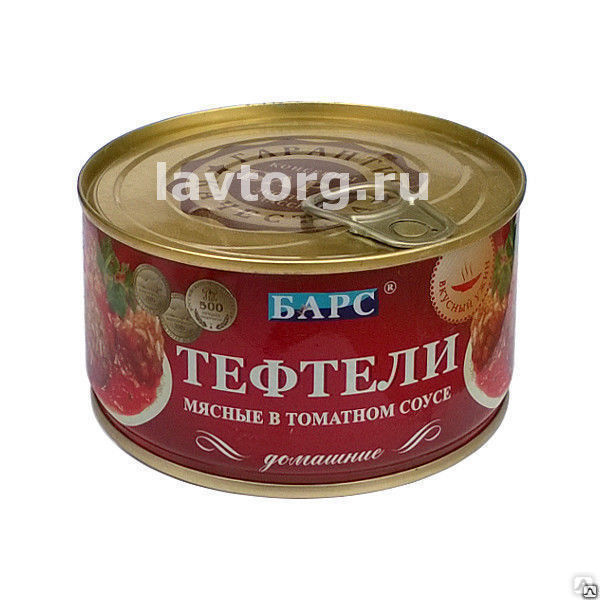 Тефтели мясные в томатном соусе БАРС 325 г