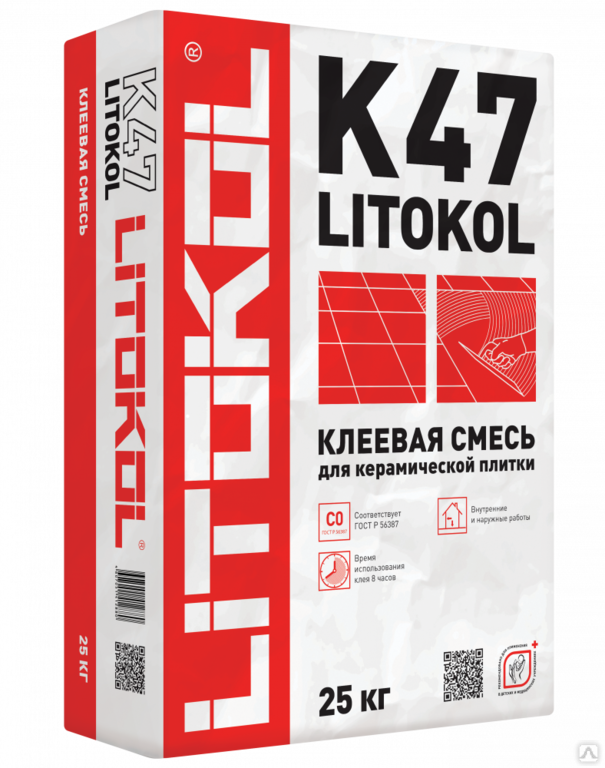  для керамической плитки Litokol К47 для внутренних работ 25 кг .