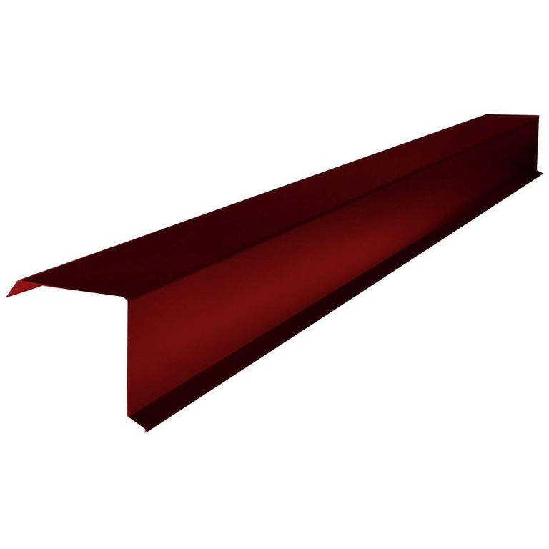 Планка торцевая полиэстер RAL 3005 красная, (75x25x65x5 мм), Длина 2 м.