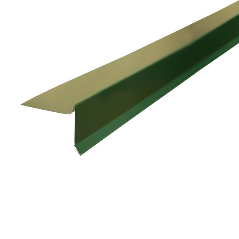 Планка торцевая полиэстер RAL 6005 зеленая, (75x25x65x5 мм), Длина 2 м.